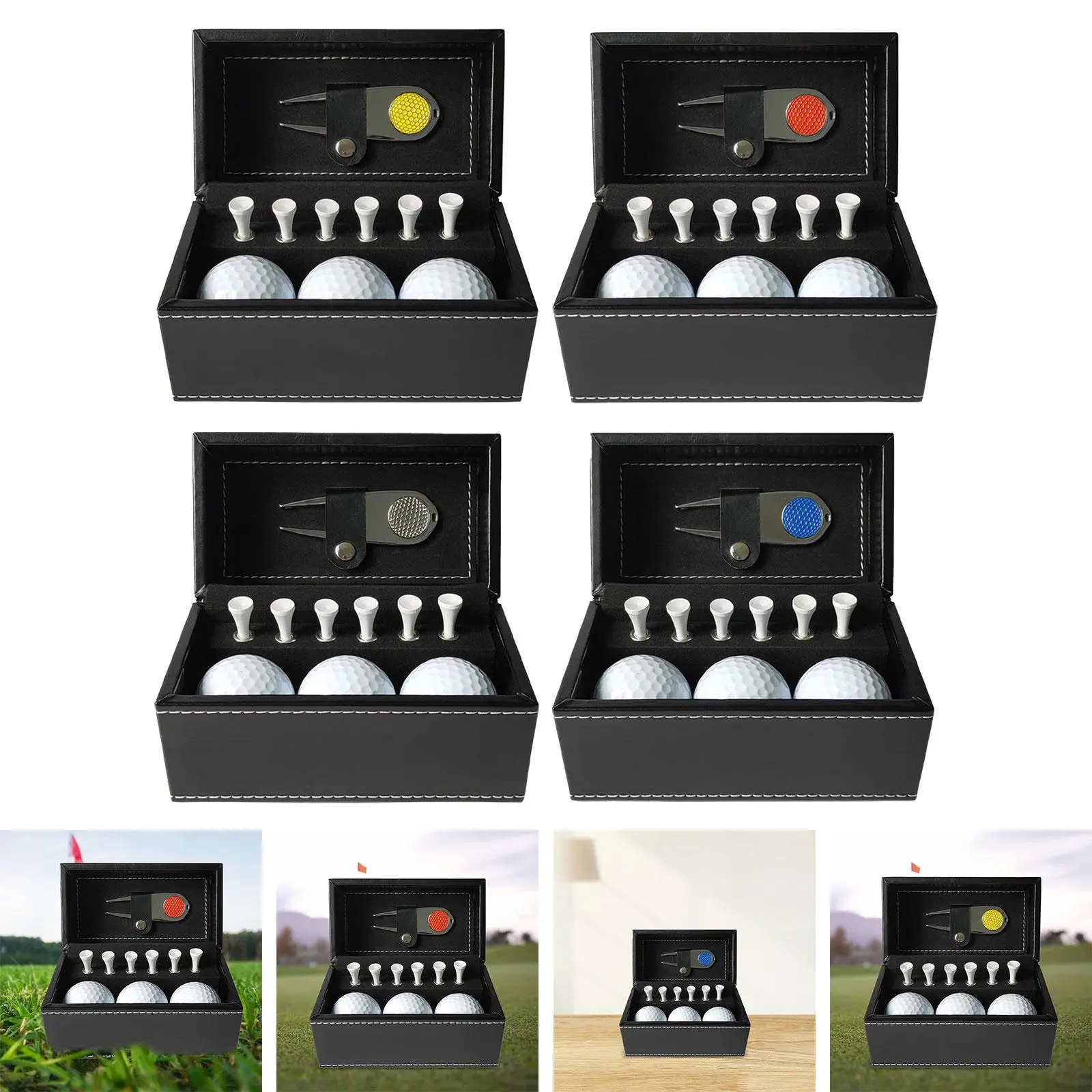 Golf Ball Gift Set, Golf Gift for Men, Golf Balls for Dad, Mom, and Golfers - Includes 3 Balls, 6 Tees, and 1 Divot Tool